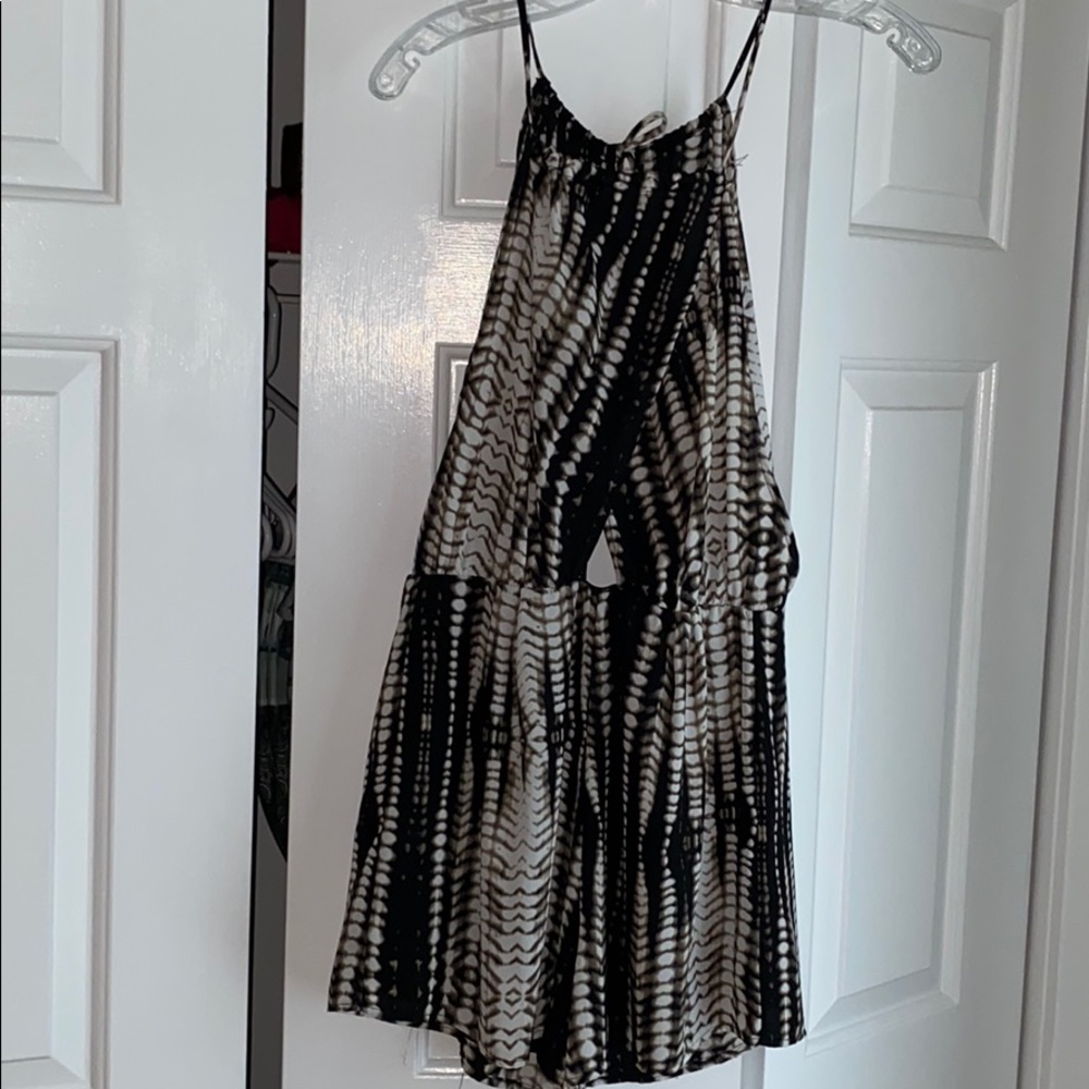 Leith brown/black/white tie dye romper